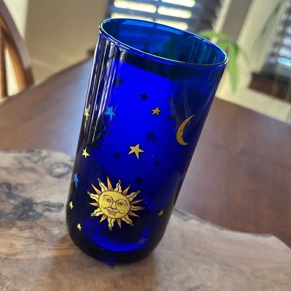 Vintage Libbey Cobalt Blue Celestial Tumbler